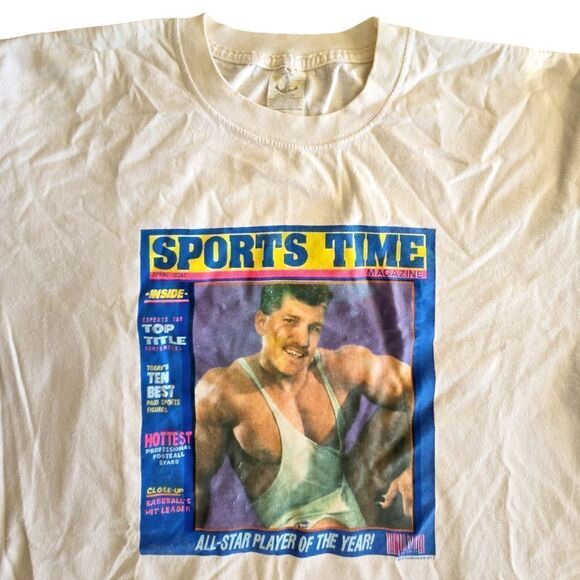 Vtg 90's Anchor Sports Time Magazine Funny T-Shirt Sz XL  Novelty Tee Humor - Picture 1 of 8